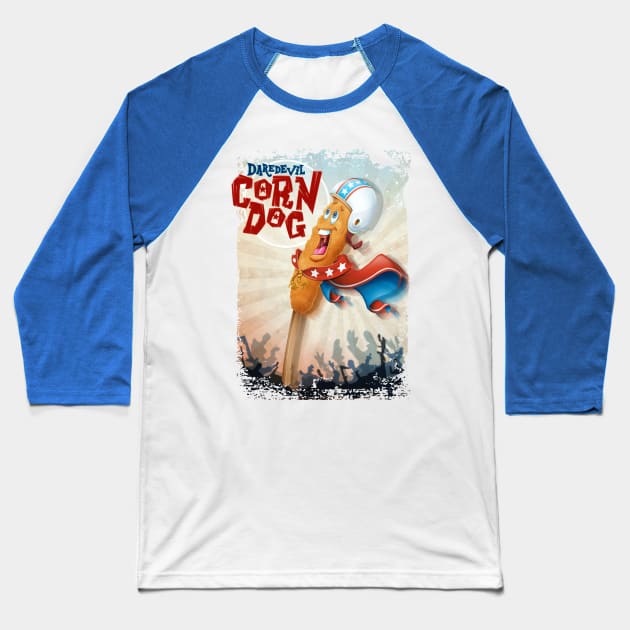 Daredevil Corn Dog Baseball T-Shirt by MyOcto